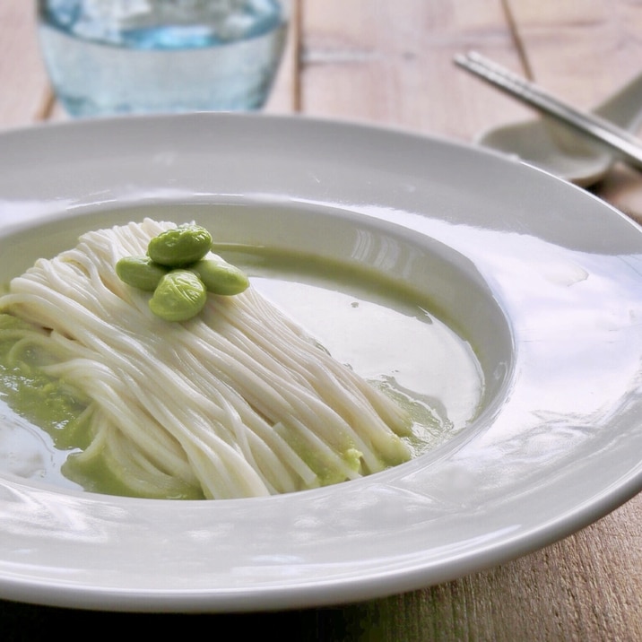 枝豆のクリームつゆそうめん